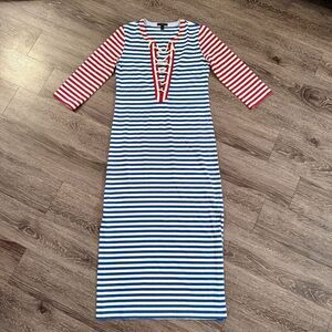 J. Crew Sammie striped lace-up rope maxi